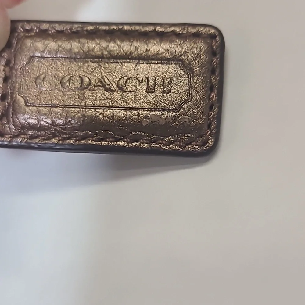 Coach Bronze Metallic Leather Shoulder Bag